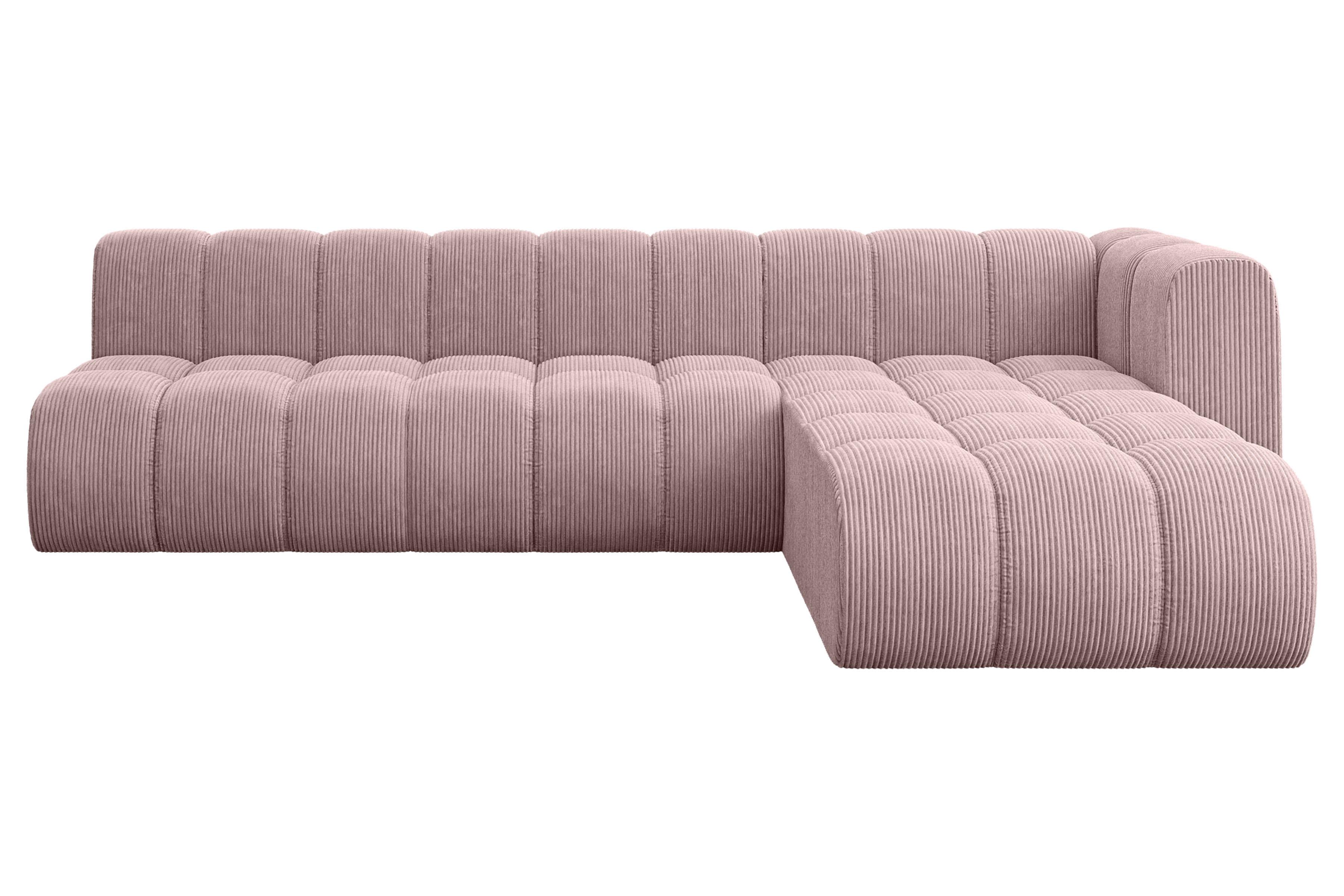 ECKSOFA modulares Sofa Darnel-L2 - 296x177x70 cm Rosa - Rosa, Holzwerkstoff/Textil (296/177cm) - ALTDECOR