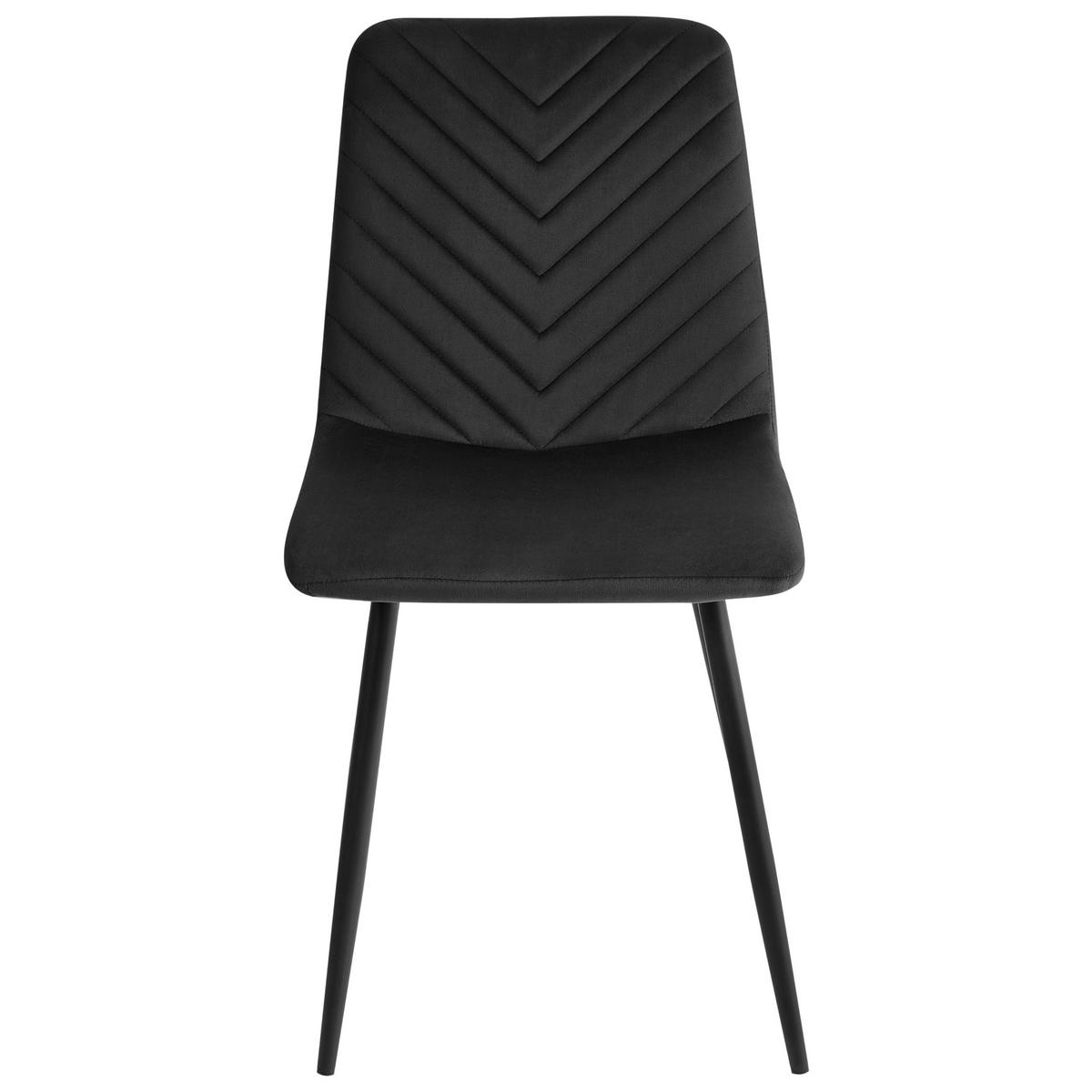 ESSZIMMERSTUHL 4er-Set Samtstoff Schwarz Havre - Schwarz, Textil (45/88/62cm) - Beliani