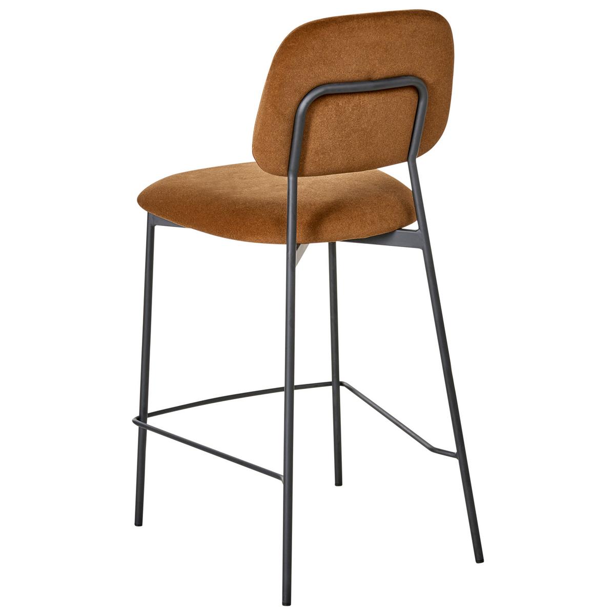 BARSTÜHLEN 2er-Set Goldbraun Duette - Schwarz/Braun, Textil (45/96/48cm) - Beliani