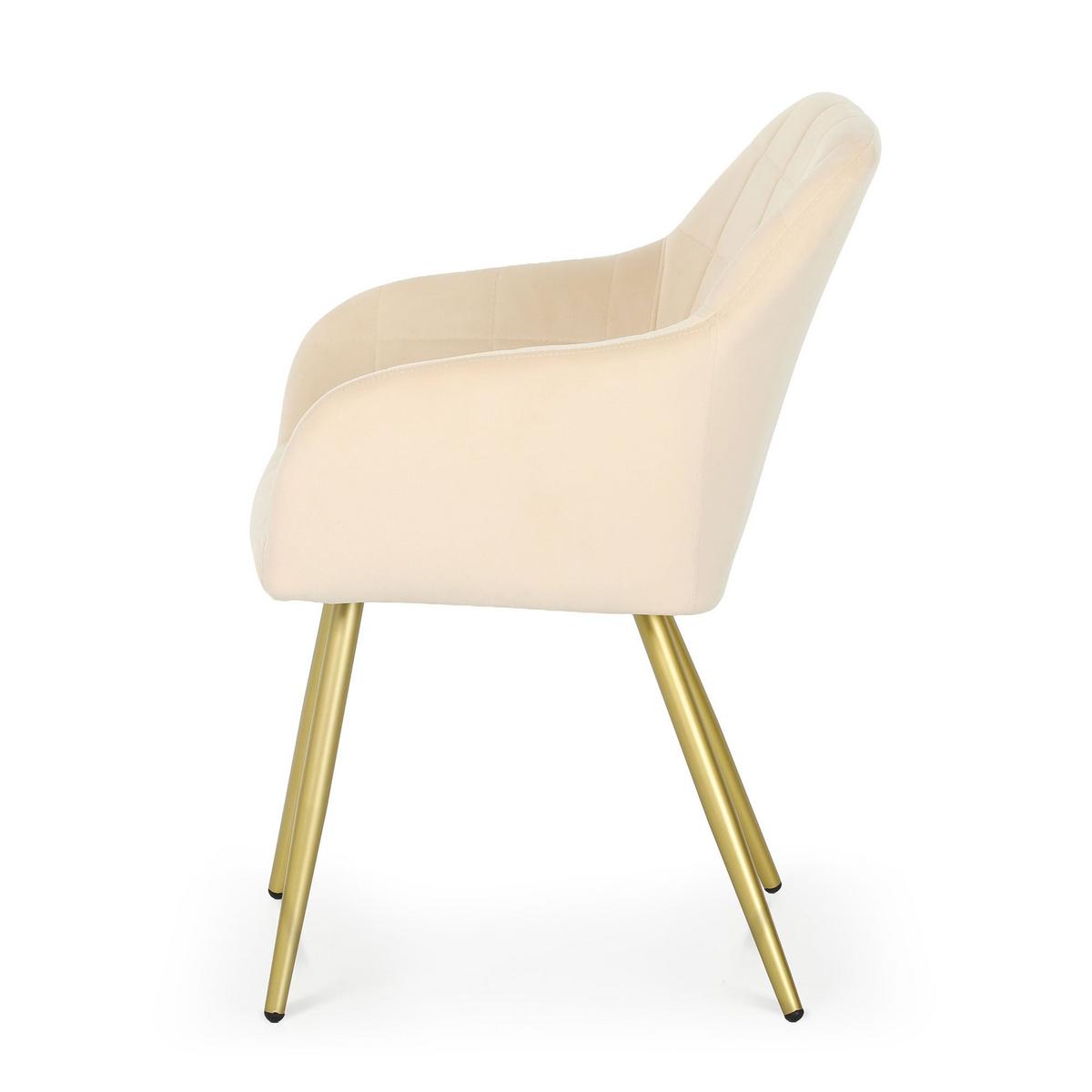POLSTERSTUHL 6er Set, Metallbeine Beige, Gold 54/82/58 - Beige, Textil (54/82/51cm) - RAUMHIRSCH FURNITURE