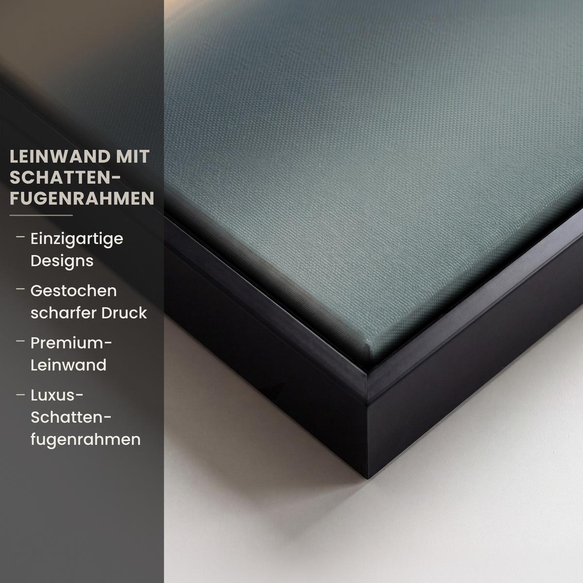 LEINWAND Bilder mit Rahmen - Herz - Wasser - Sonnenuntergang - Natur - Zen - 100x150 - Bernsteinfarben, Textil (100/150cm) - MuchoWow