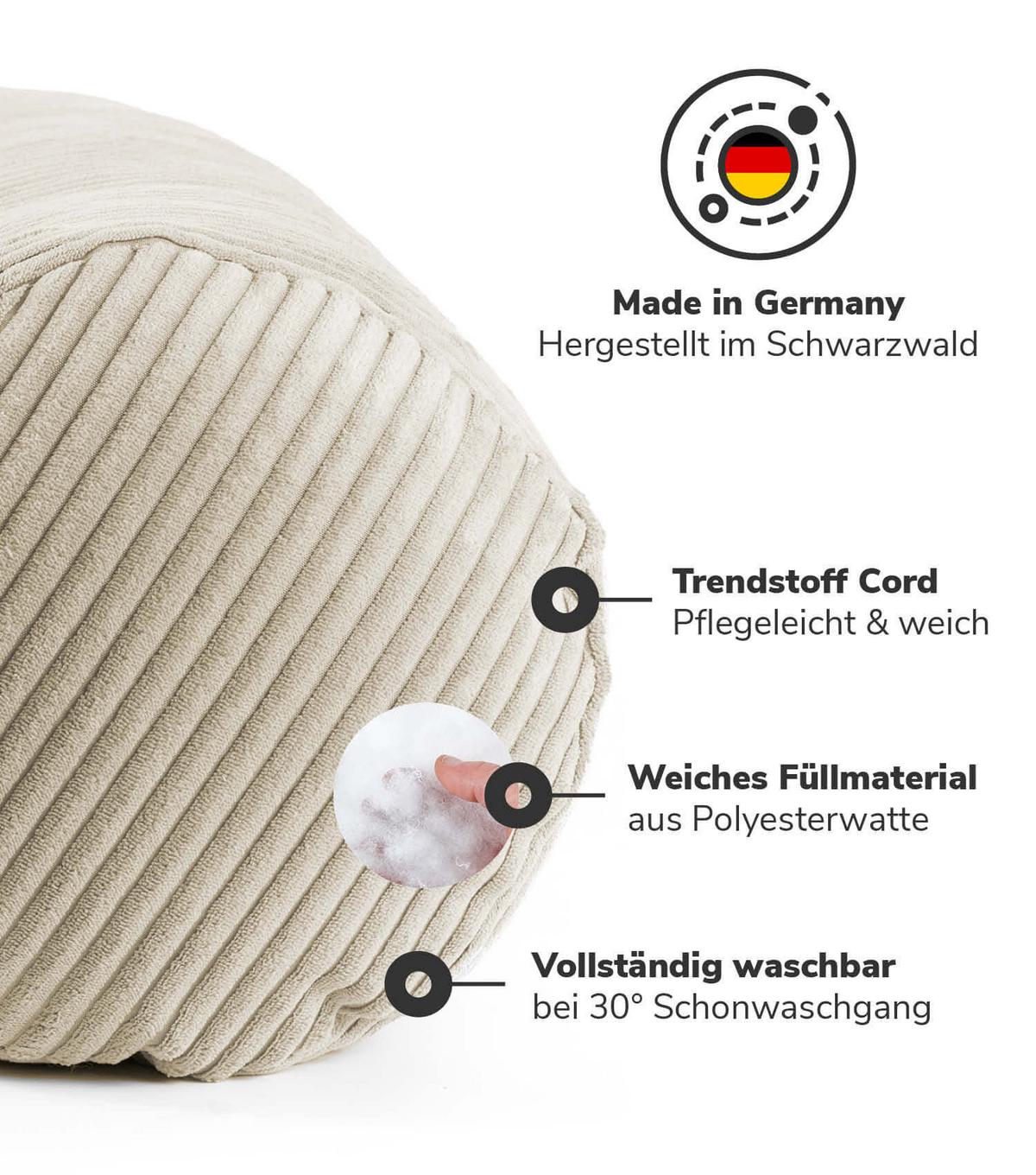 XXL NACKENROLLE Der Powernap - Beige, Textil (25/70cm) - Mokebo
