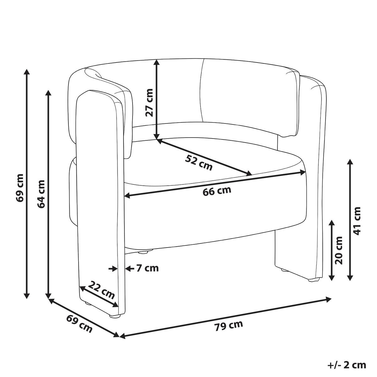 SESSEL Stoff Cremeweiß Maggeby - Weiß, Textil (79/69/69cm) - Beliani