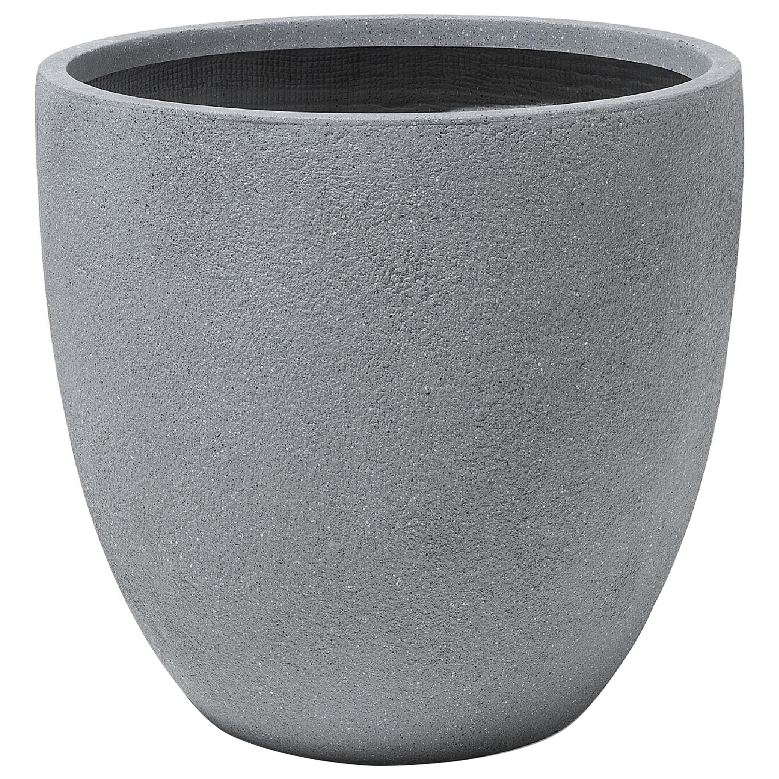 BLUMENTOPF hellgrau rund 55/55/53 cm Kannia - Hellgrau, Naturmaterialien (53cm) - Beliani