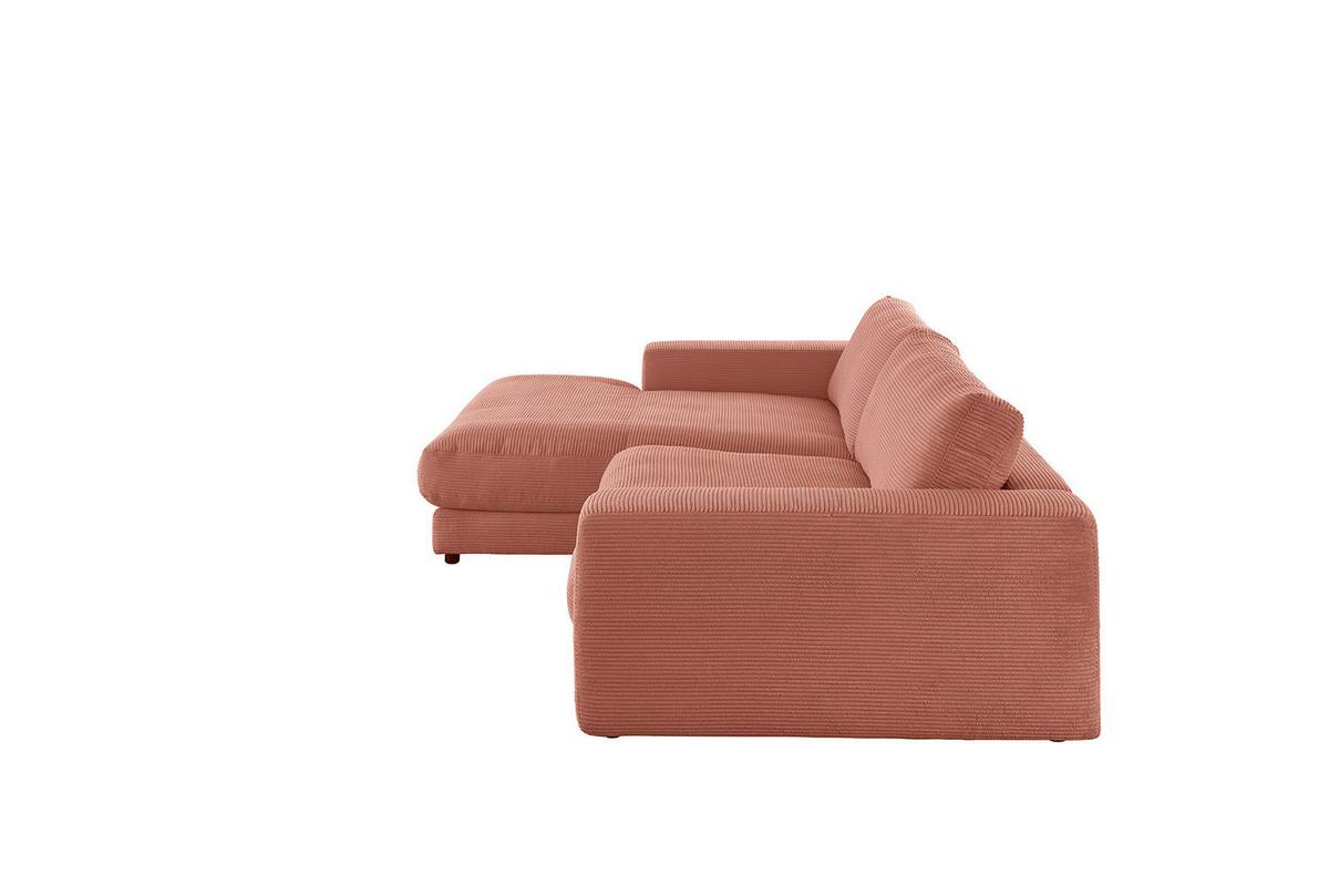 ECKSOFA MADELINE Braun Cord - Schwarz/Braun, Kunststoff/Textil (270/190cm) - KAWOLA