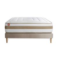 BETT Le Raffiné Taschenfederkern und Memory-Schaum 140 x 190 cm h1 - Kit Bettgestell Beige - Beige, Karton/Holz (140/190cm) - Marmottes & Co
