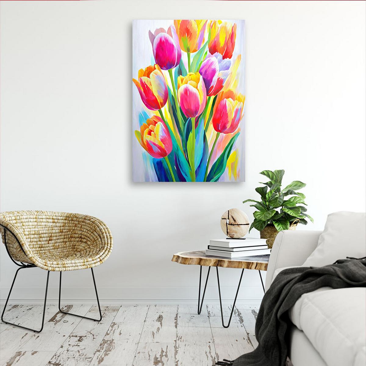 LEINWANDBILD Blumen 40x60cm - Multicolor, Textil (40/60cm) - Feeby