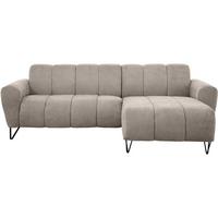 ECKSOFA Volare Mini ohne Schlaffunktion cappuccino rechts, Storm-Stoff - Schwarz/Cappuccino, Textil/Metall (256/165cm) - Beautysofa