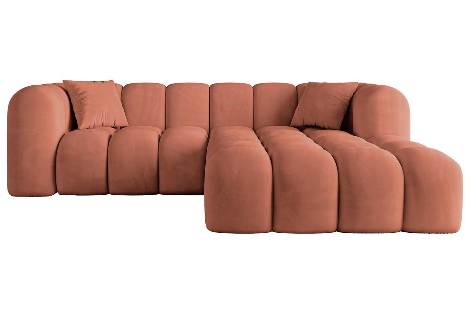 ECKSOFA Ottomane Rechts OLEA-L1 - 231x173x74 cm Koralle - Koralle/Schwarz, Holzwerkstoff/Kunststoff (231/173cm) - ALTDECOR