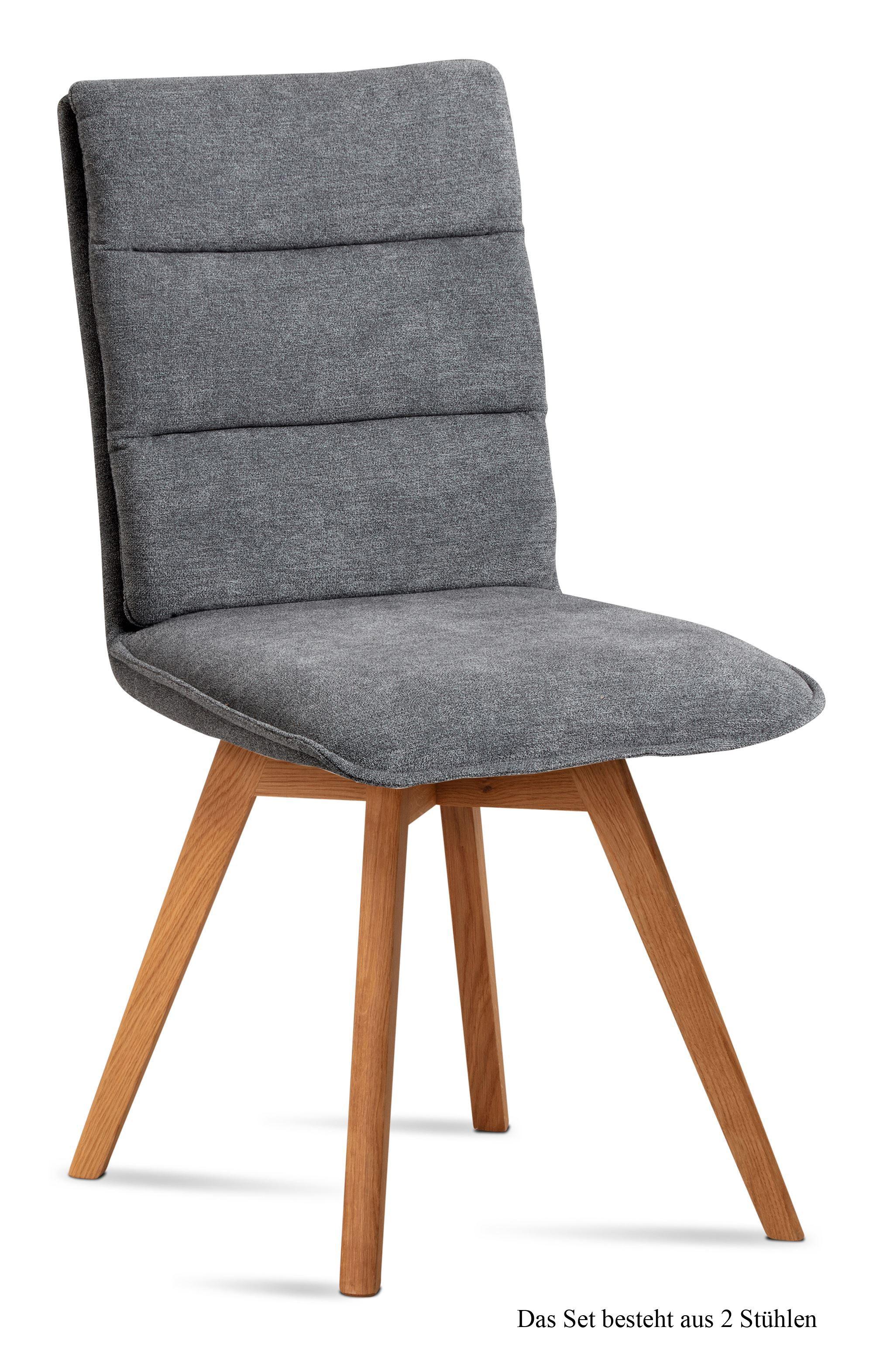 ESSZIMMERSTUHL (2er-Set) Dobra 47x92x60 Eiche geölt/Grau - Eichefarben/Grau, Kunststoff (60/92/47cm) - 58aufmkessel