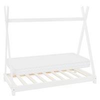 KINDERBETT Tipi mit Matratze 70x140 cm Weiß - Weiß, Holz (70/140cm) - ML-DESIGN