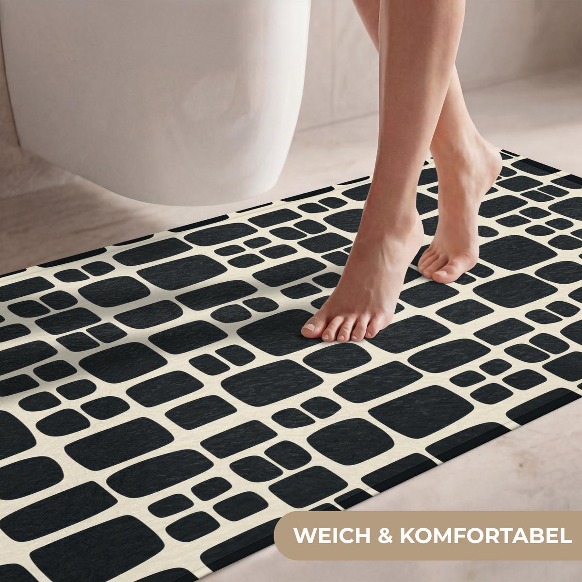 WC-VORLEGER Modern - Bio - Schwarz WC Teppich 120x60 cm - Anthrazit, Textil (120/1cm) - OnlyWow
