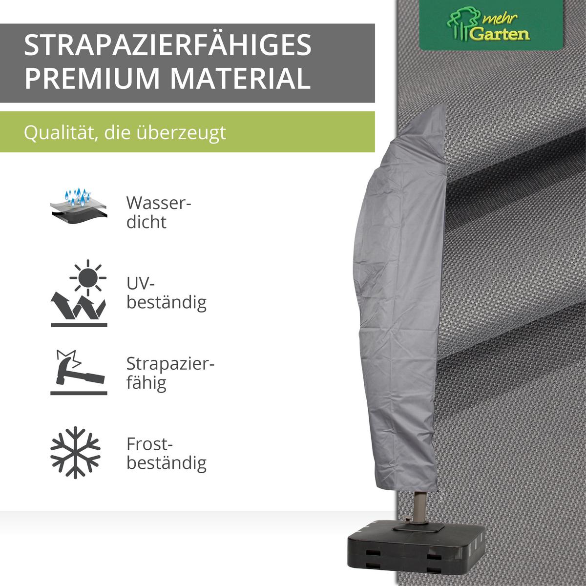 SCHUTZHÜLLE für Ampelschirm Gestell gebogen SHP-20085 - Grau, Kunststoff (84/270/1cm) - mehr Garten