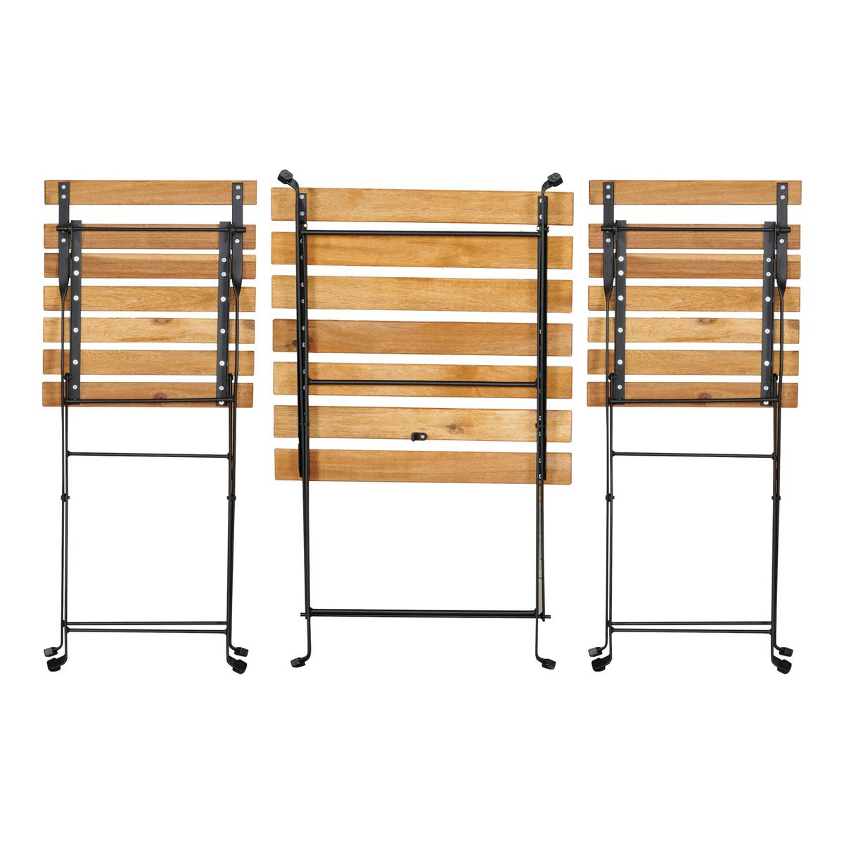 BISTRO-SET 3 TLG. Bovino - Schwarz/Naturfarben, Holz/Metall - casa.pro