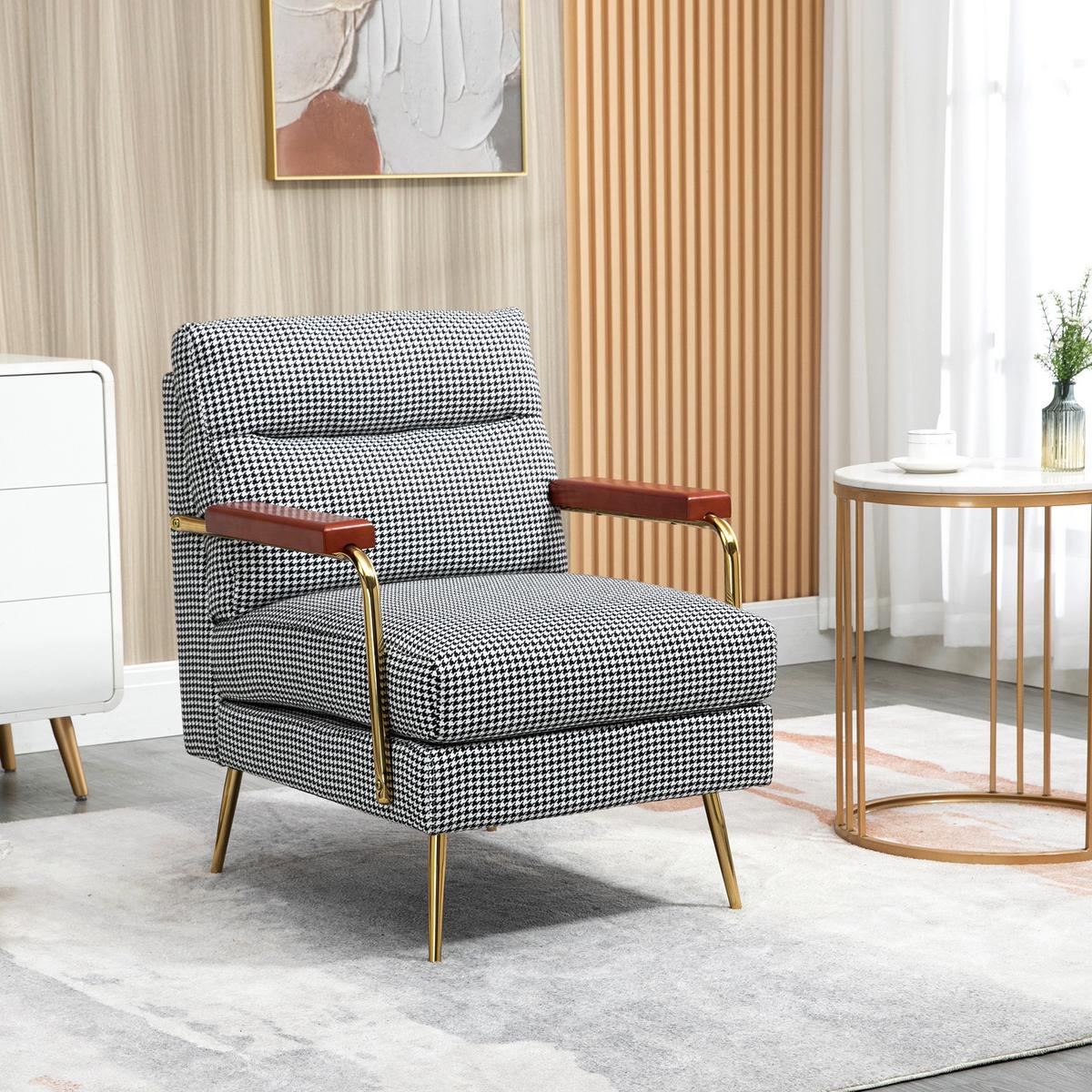 OHRENSESSEL Relaxsessel, Polstersessel Akzentsessel mit Leinenoptik, Stahlbeine - Multicolor, Kunststoff (81.5/87.5/72cm) - HOMCOM