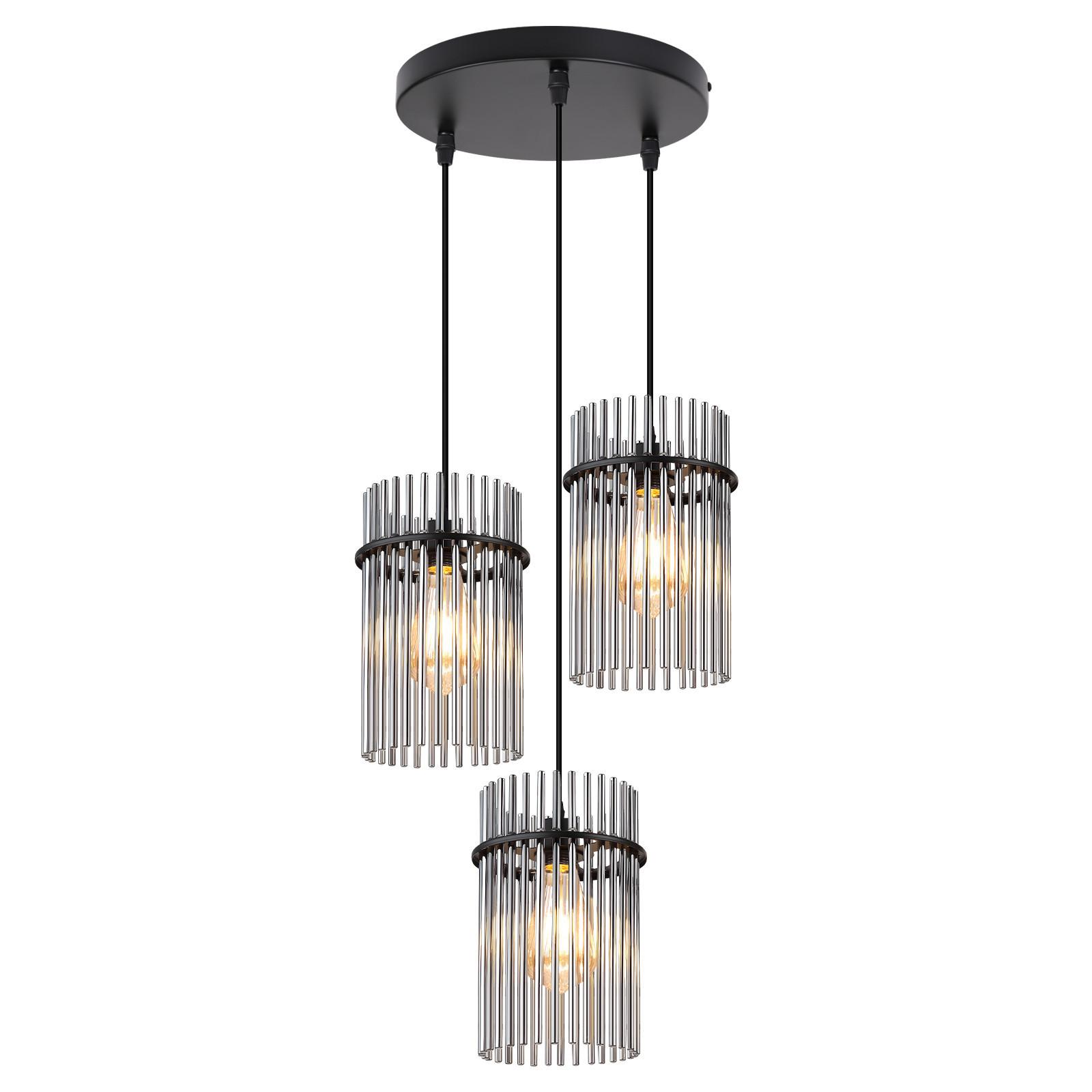 PENDELLEUCHTE John 25/25/150 cm - Schwarz, Glas (25/25/150cm) - ZMH