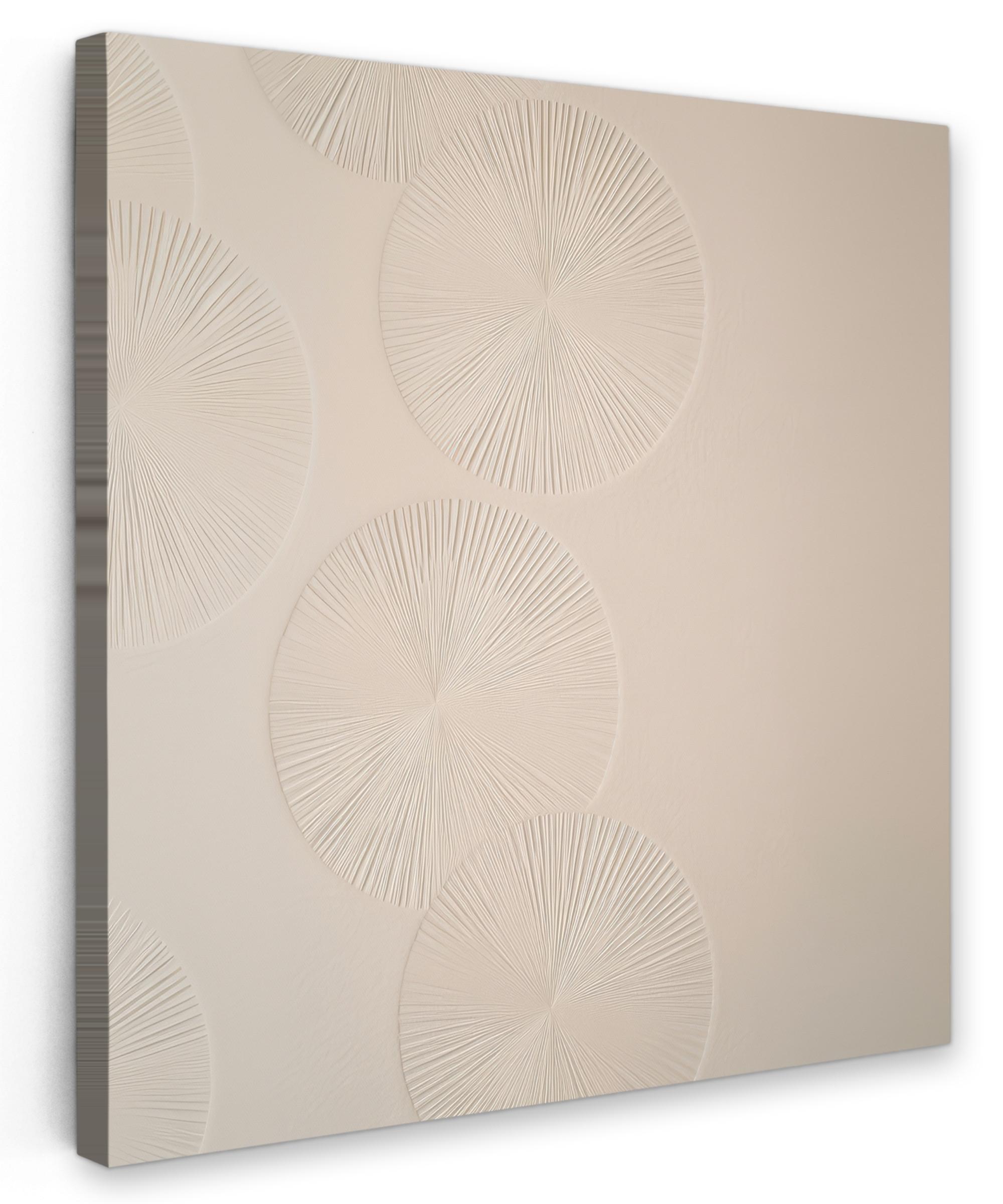 LEINWANDBILD Japandi - Beige - Modern Deko Groß 90x90 cm - Ecru, Textil (90/90cm) - MuchoWow