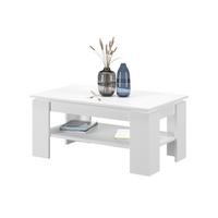 COUCHTISCH weiß matt 100 x 60 cm, Wohnzimmertisch mit Ablage - Weiß/Eiche Artisan, Holzwerkstoff/Metall (100/60/45cm) - Inn.Furn