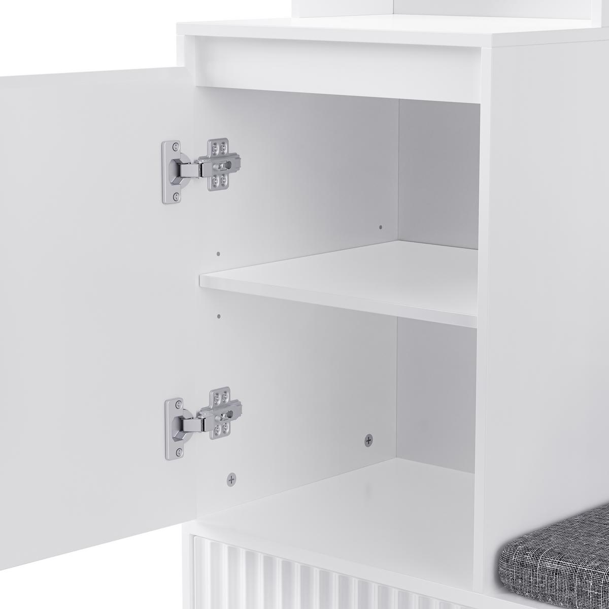GARDEROBEN-SET 100 cm in Weiß 6-in-1 Flurgarderobe - Weiß, Holzwerkstoff (100/180/35cm) - Urban Meuble