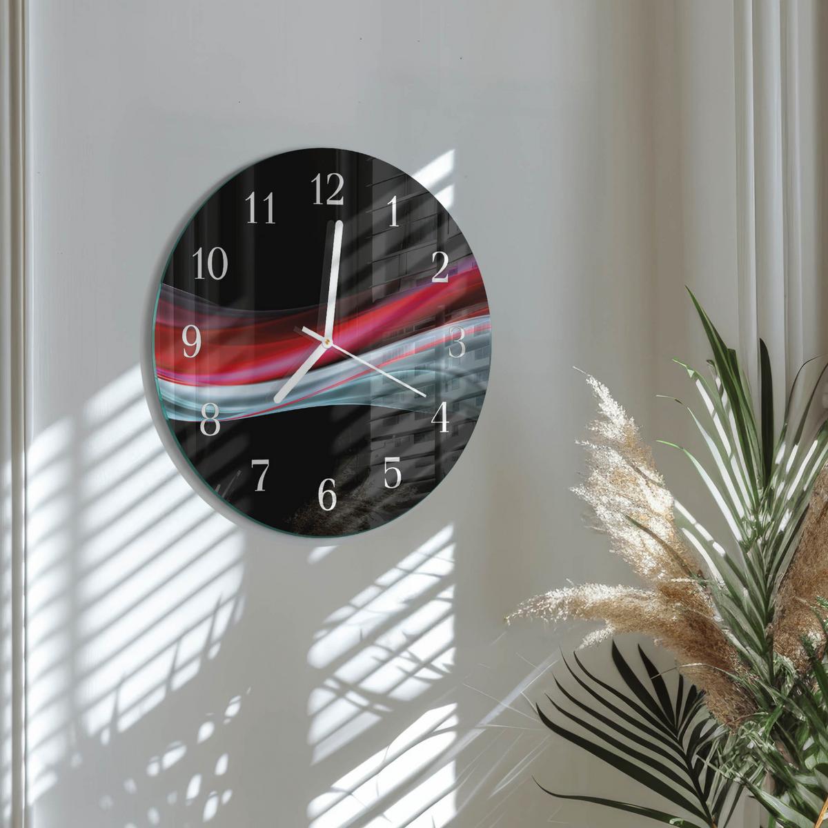 WANDUHR aus Glas Ø30 cm - Abstraktion - Multicolor, Glas (30/30/0.4cm) - TULUP