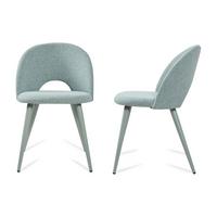 ESSZIMMERSTUHL-SET 2 TLG. Karijoki - Hellgrün/Grün, Textil/Metall (50/77/55cm) - [en.casa]