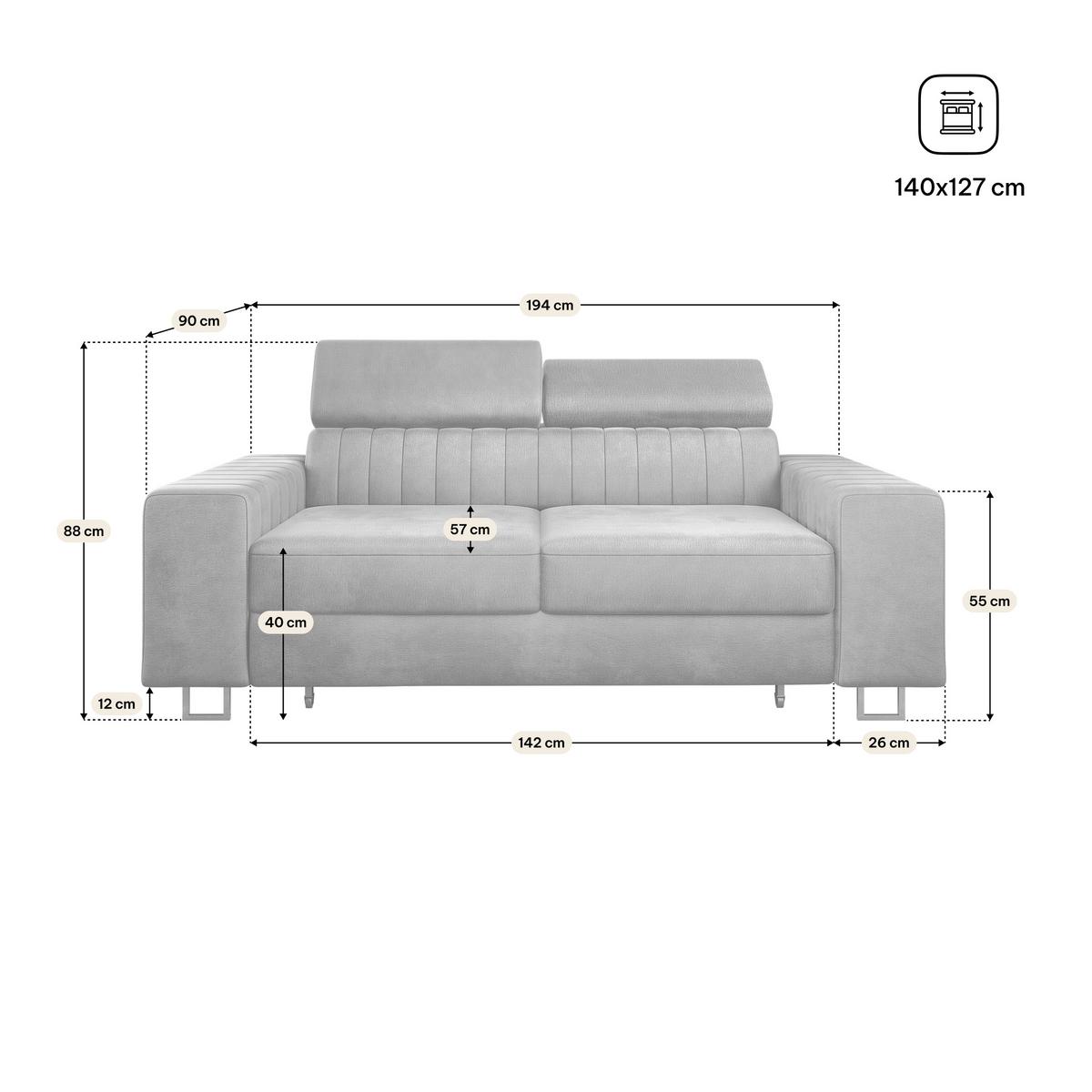 BETTSOFA SOLAN Gelb Velours-Stoff mit Schlaffunktion - Gelb, Holz/Textil (194/88/90cm) - MASSENO