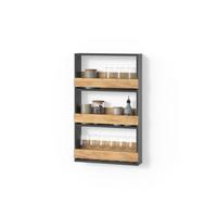 WEINGLASREGAL Regusa Goldkraft Eiche/Anthrazit 60 x 98 cm - Honigeiche/Anthrazit, Holzwerkstoff (60/98/15.1cm) - Livinity®