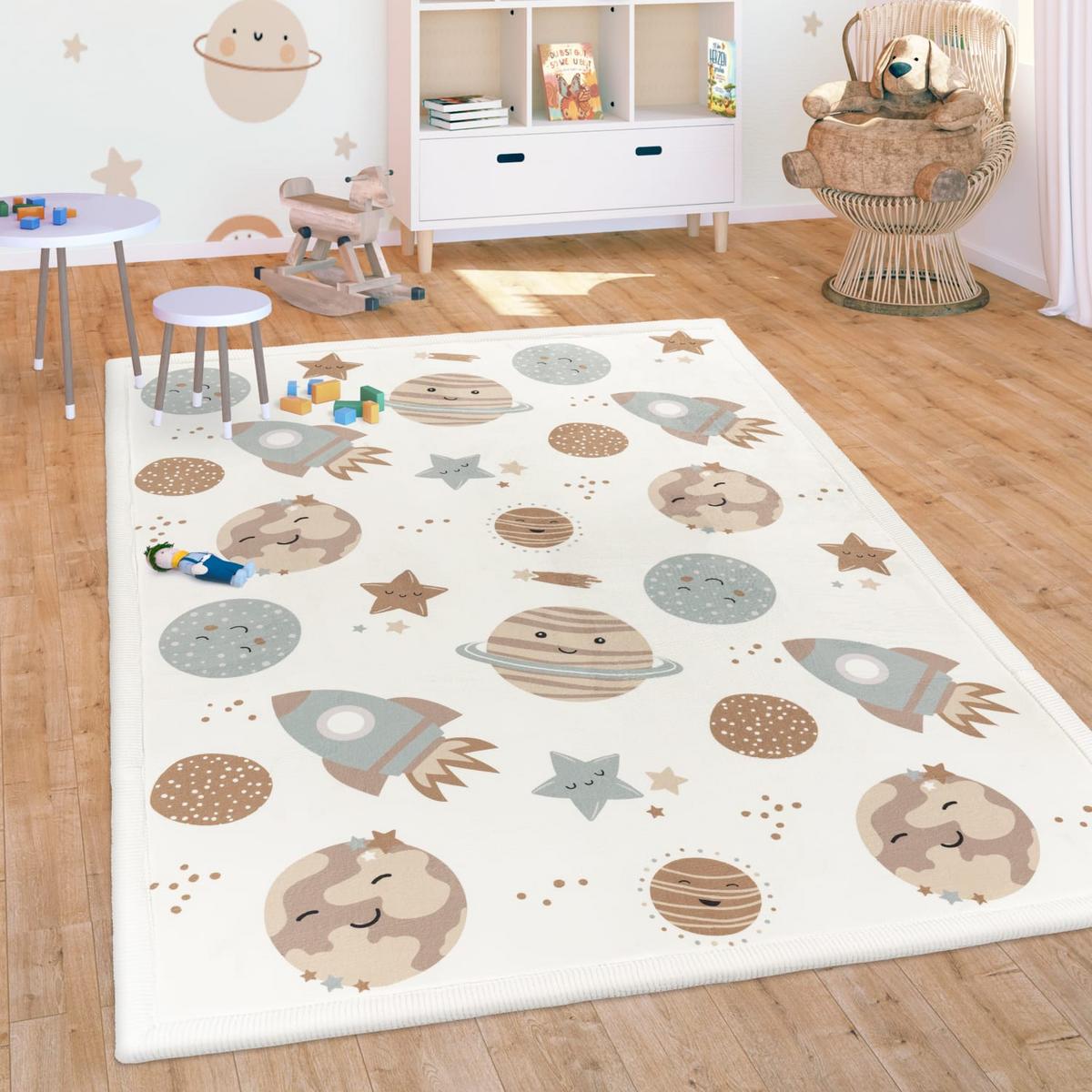 KINDERTEPPICH Waschbar, mit Weltraum-Motiv, Mehrfarbig, 120 x 160 cm - Multicolor, Textil (120/160cm) - KADIMA DESIGN