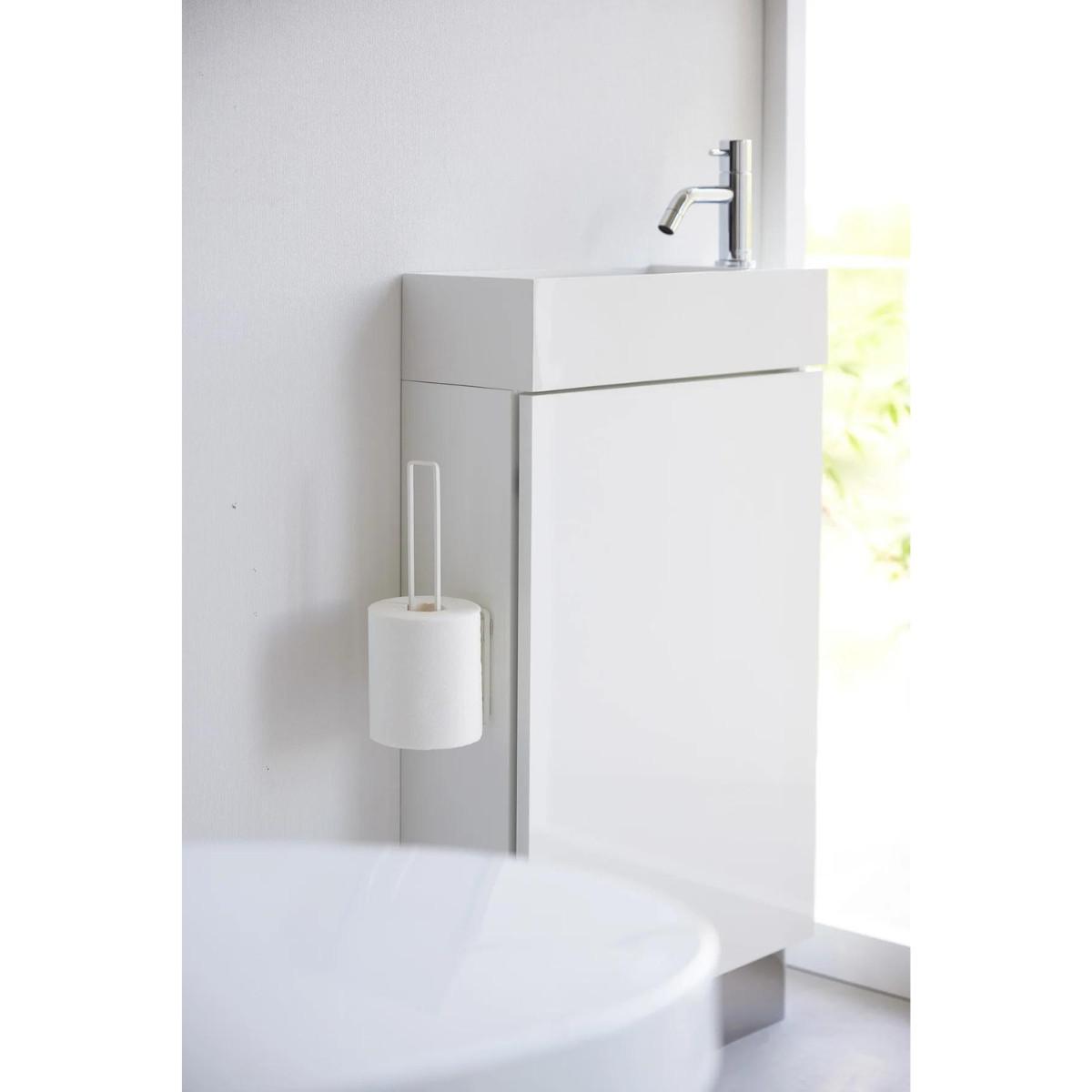 TOILETTENPAPIERHALTER mit Saugnapf – H25 cm - Weiß, Kunststoff (7.7/25/4.5cm) - Yamazaki