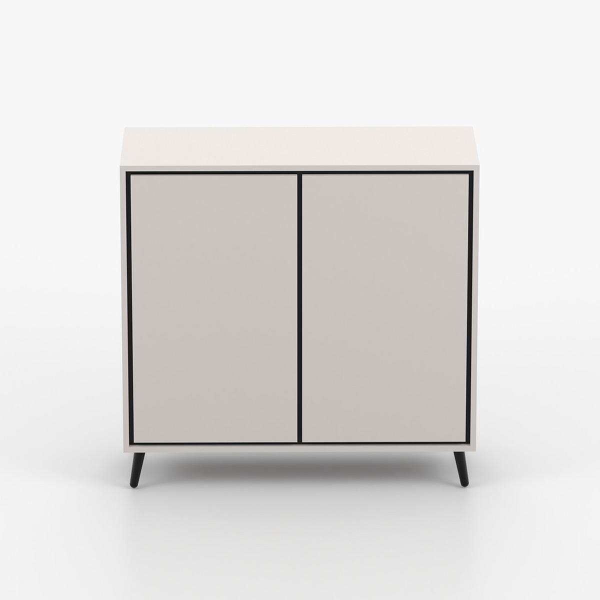 KOMMODE FRESCO 2D 90 cm Weiß/Weiß, zwei Dretüren, grifflos - Kaschmir, Holzwerkstoff (100/100/40cm) - imoebel24