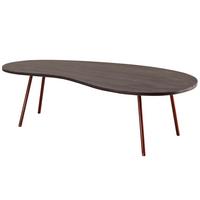 COUCHTISCH aus Massivholz – organische Form mit Metallbeinen, Grau 63x122x34 cm - Bronzefarben/Grau, Holz/Metall (122/63/34cm) - KADIMA DESIGN