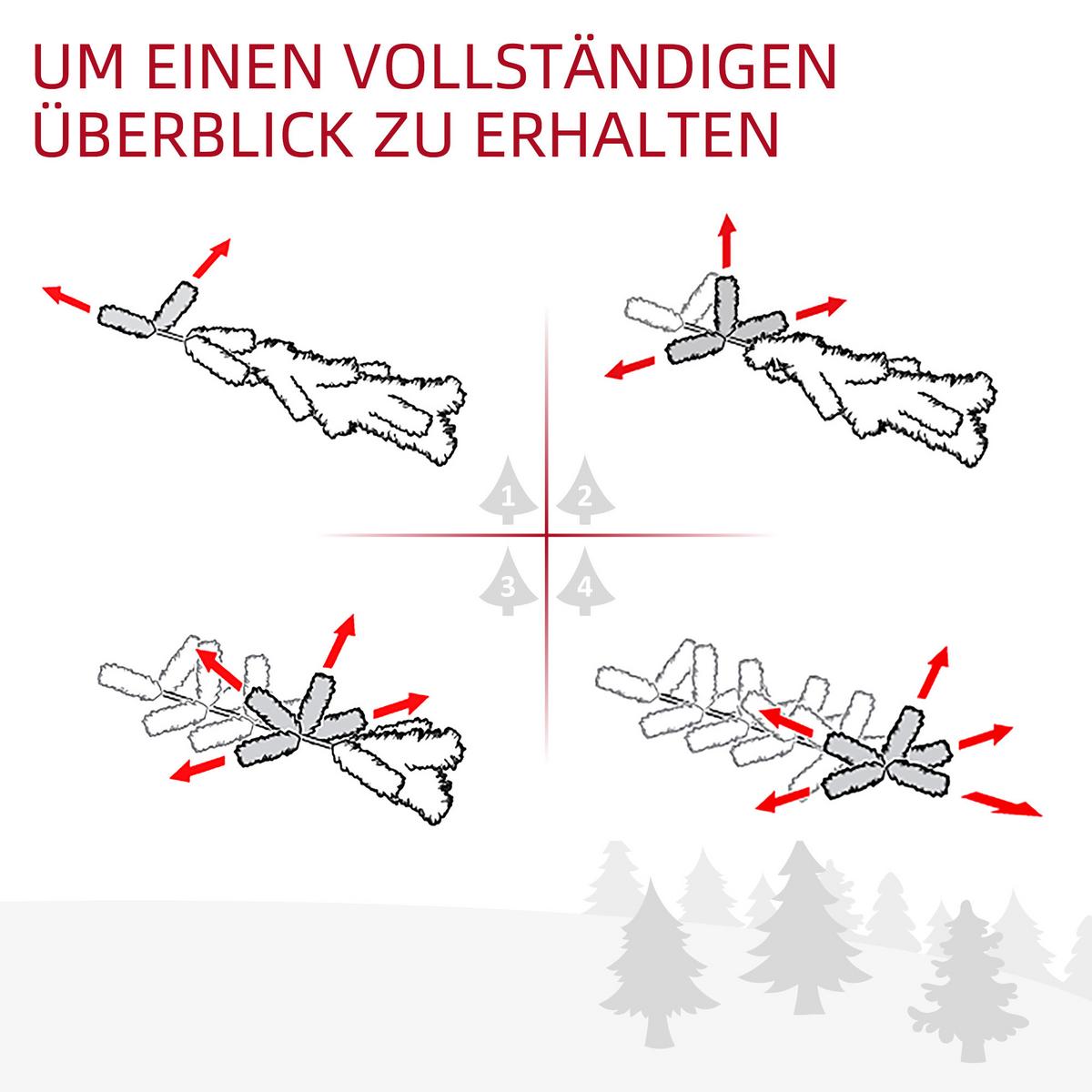 1,8 m künstliche Weihnachtsgirlande mit Lichterkette Blumendekoration Grün - Grün, Kunststoff (180cm) - HOMCOM