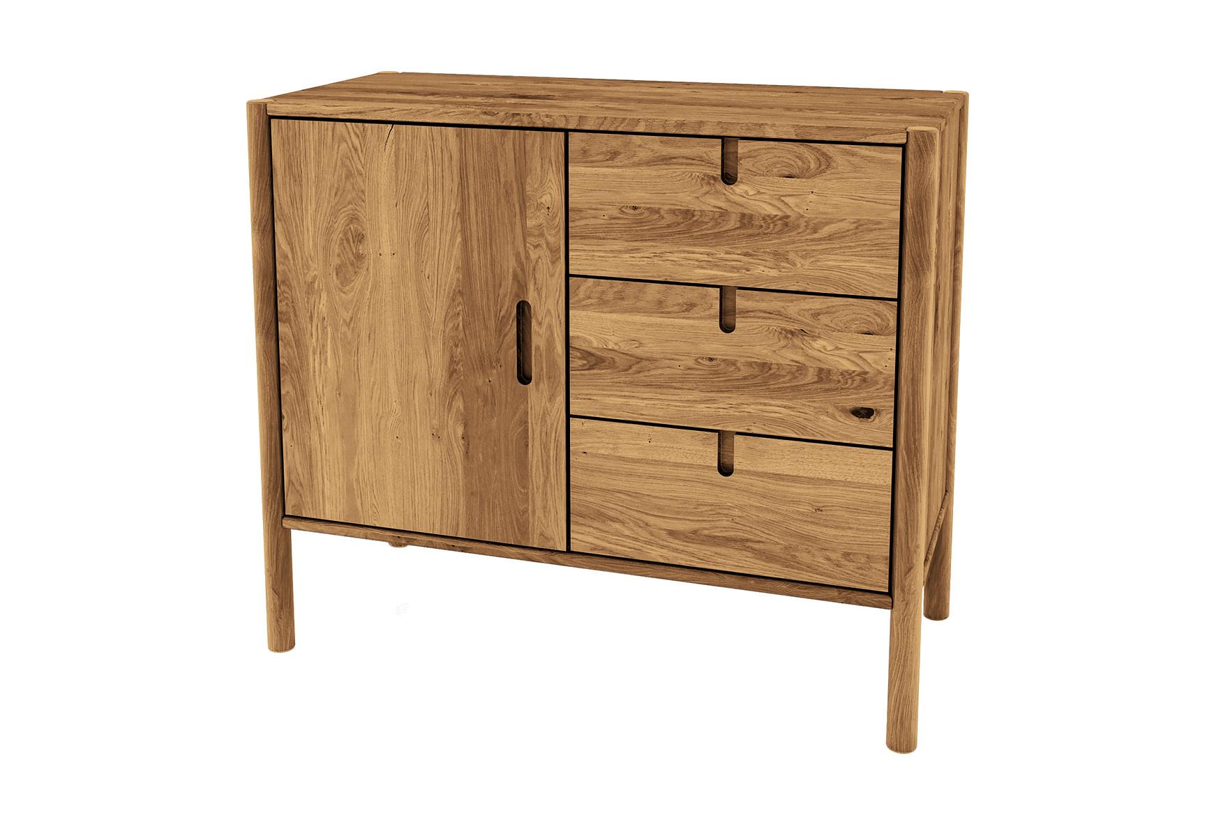 KOMMODE INA Wildeiche - Alteiche, Holz (97/84/46cm) - byoak