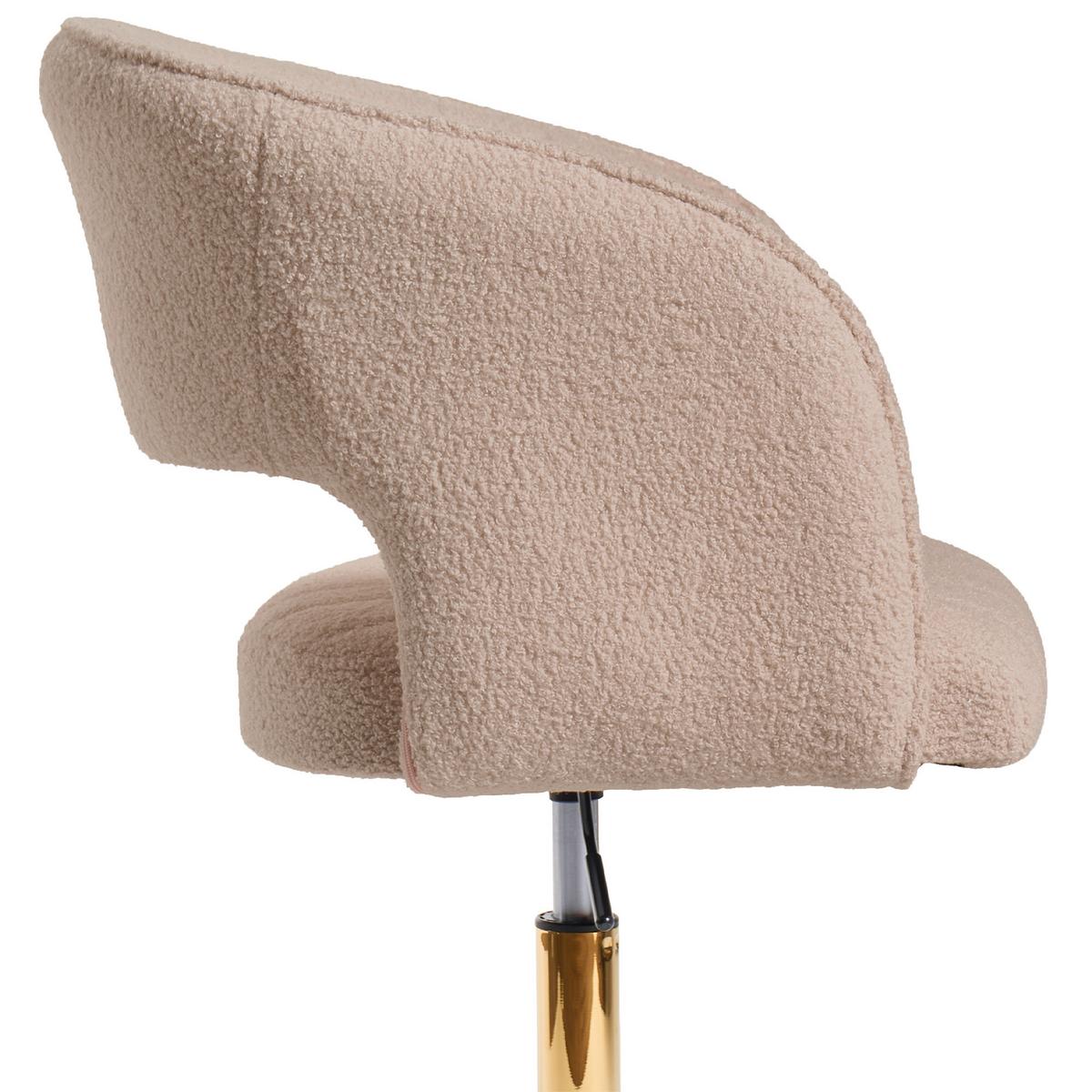 SCHREIBTISCHSTUHL Bouclé Beige Katonah - Beige, Textil (57/78/57cm) - Beliani