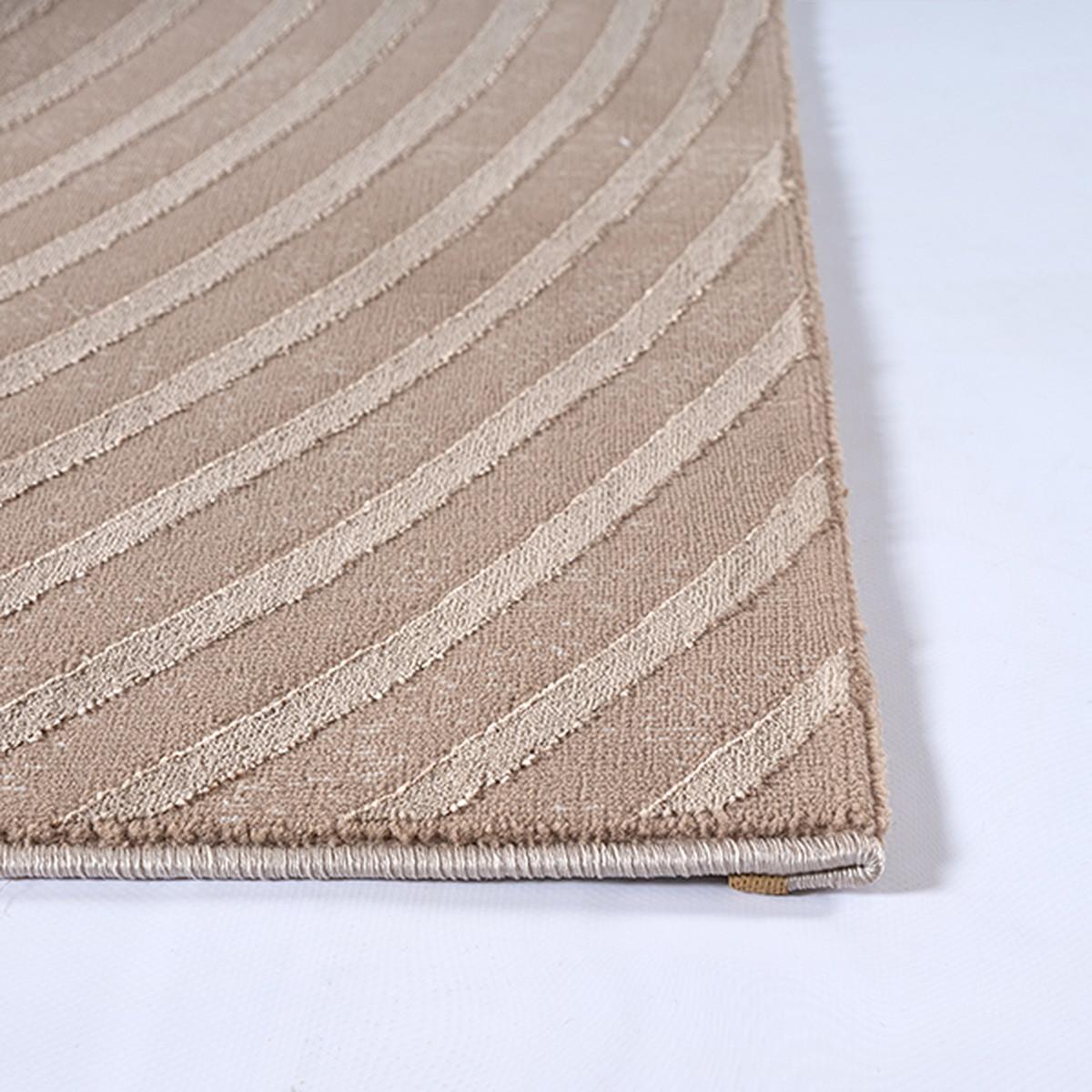 KURZFLORTEPPICH Geometrisch ERESMA Polyester Beige 160 x 230 cm - Beige, Textil (160/230cm) - KADIMA DESIGN