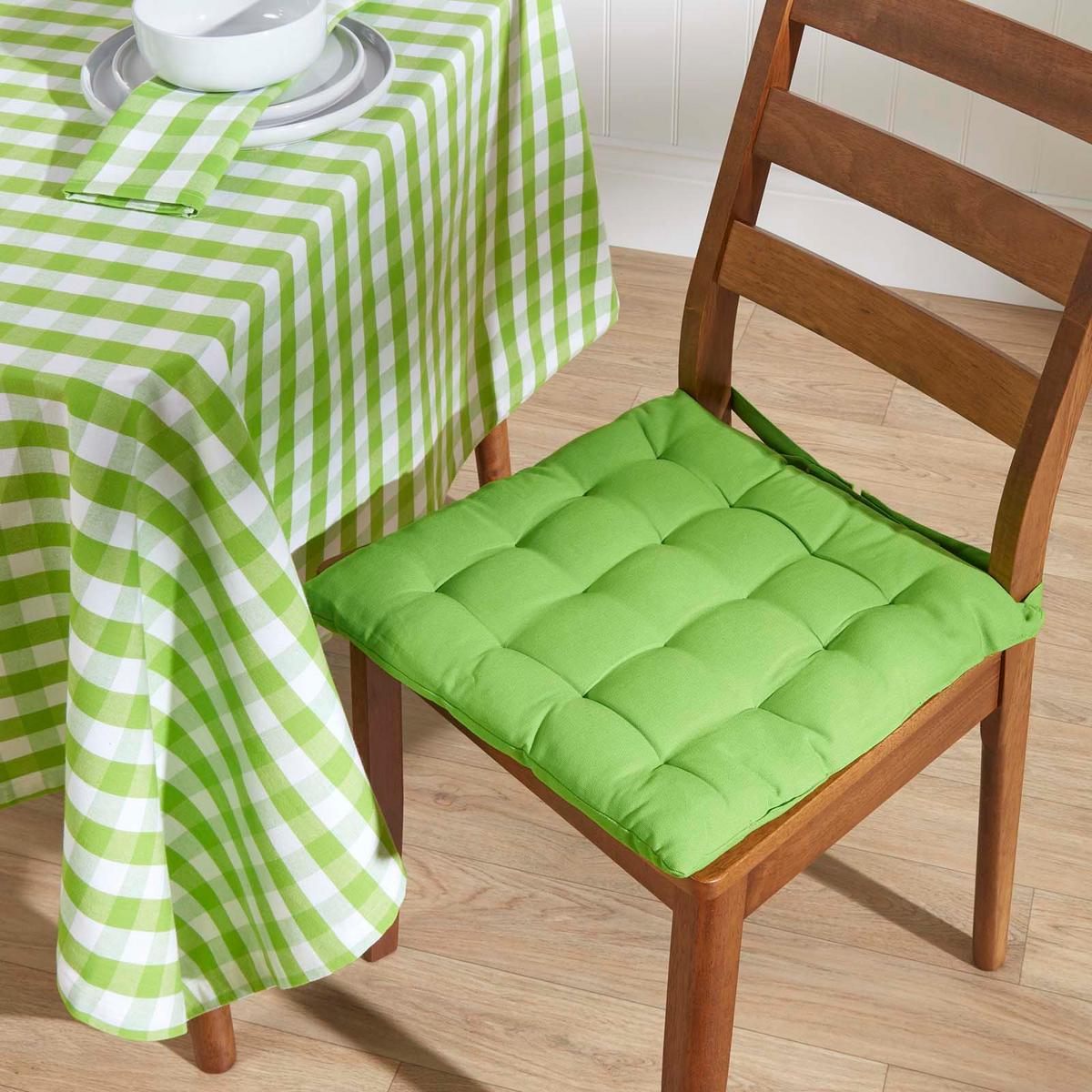 TISCHDECKE Vichy-Karo grün kariert, 137/137 cm - Grün, Textil (137/137cm) - Homescapes