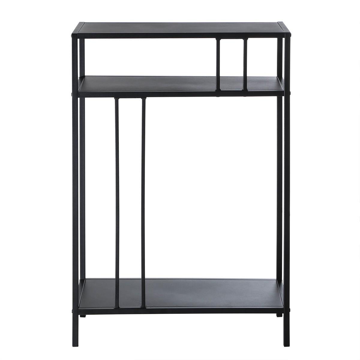 HOHE Konsole aus schwarzem Metall 30/90/60 cm - Schwarz, Metall (35.5/30/90cm) - Calicosy