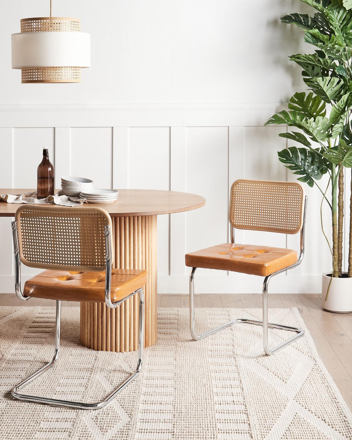 ESSZIMMERSTUHL 2er-Set Braun Ethete - Silberfarben/Braun, Kunststoff (49/83/54cm) - Beliani
