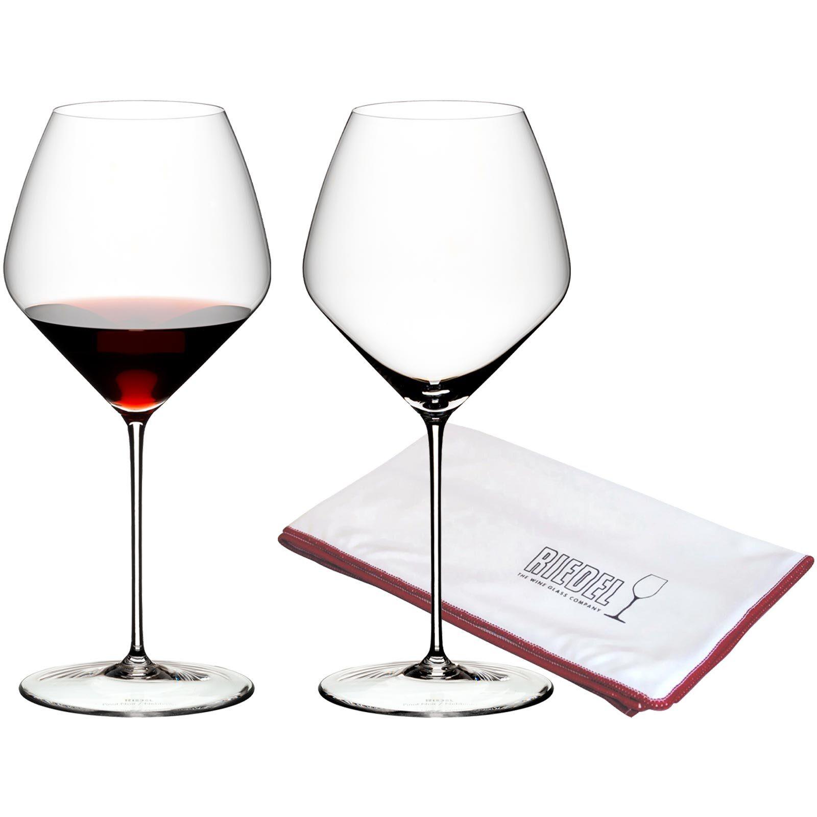 PINOT NOIR / NEBBIOLO GLÄSER + POLIERTUCH Veloce transparent 763 ml 2er Set - Transparent, Glas (0.763L) - Riedel