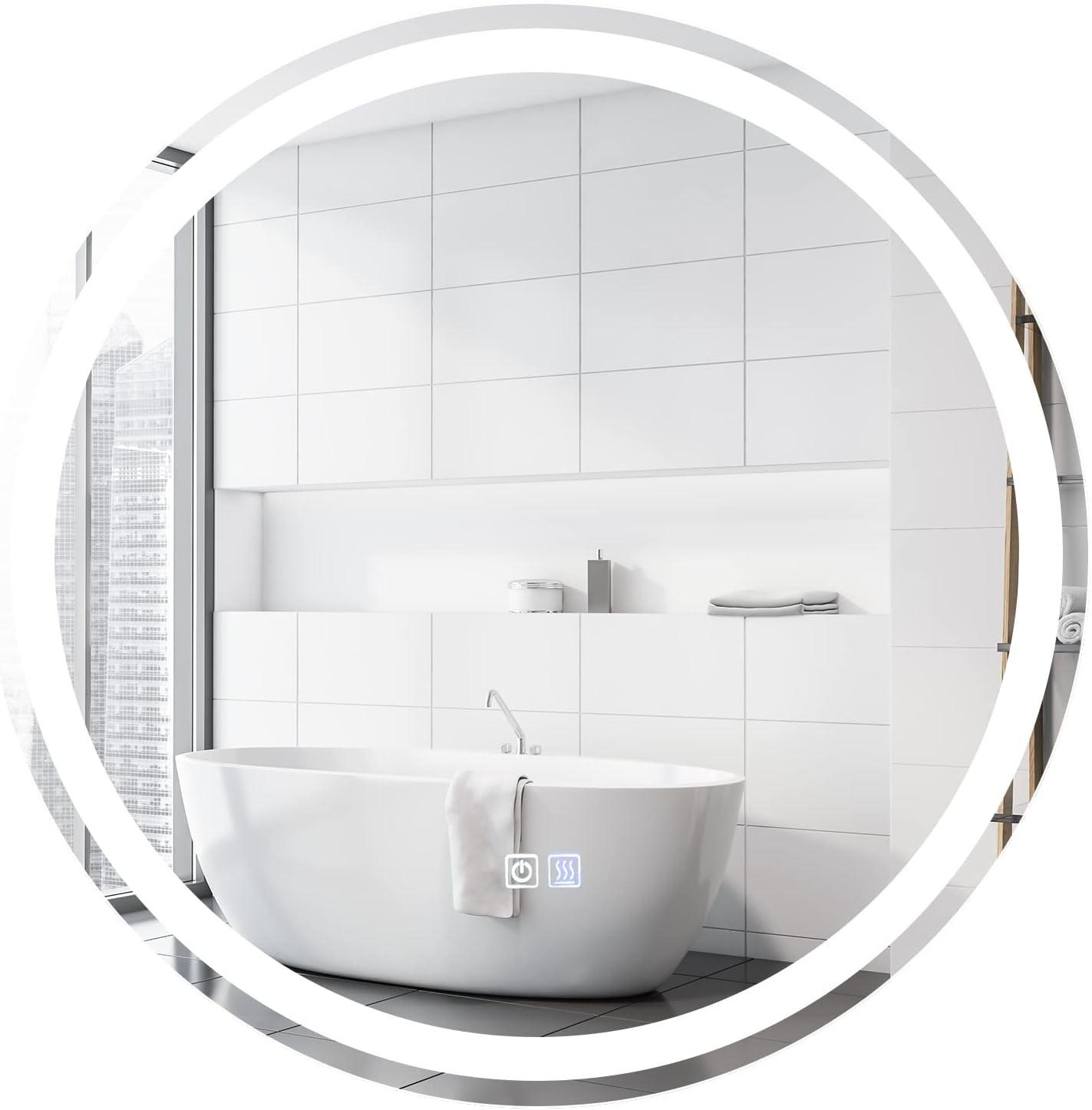 LED-SPIEGEL dimmbar Silber - Silberfarben, Glas (60/60/4cm) - COSTWAY