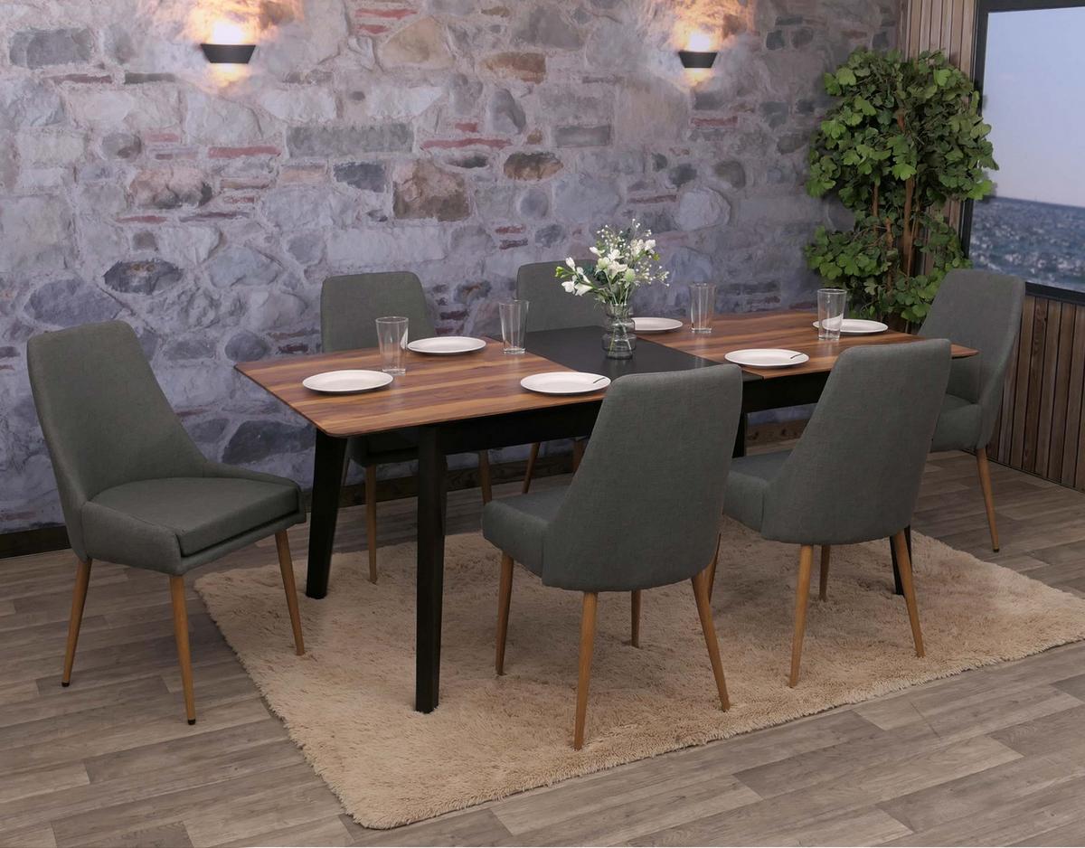 ESSZIMMERSTUHL Grau 6er-Set - Dunkelgrau/Grau, Textil (50/92/60cm) - MCW