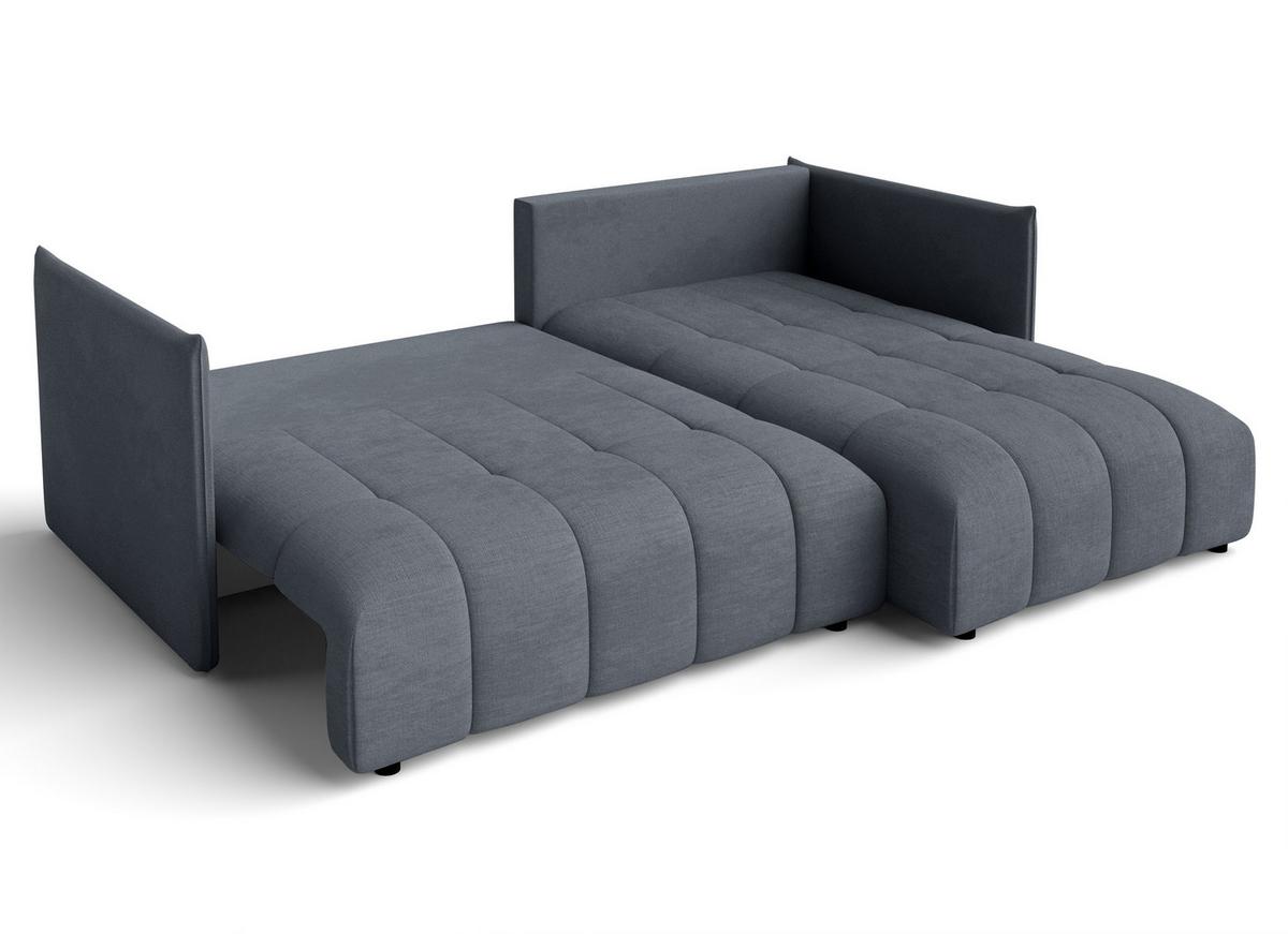 ECKSOFA L Form Cosmova Dunkelgrau 248/180/83 cm mit Schlaffunktion - Dunkelgrau/Schwarz, Kunststoff/Textil (248/180cm) - AX Living