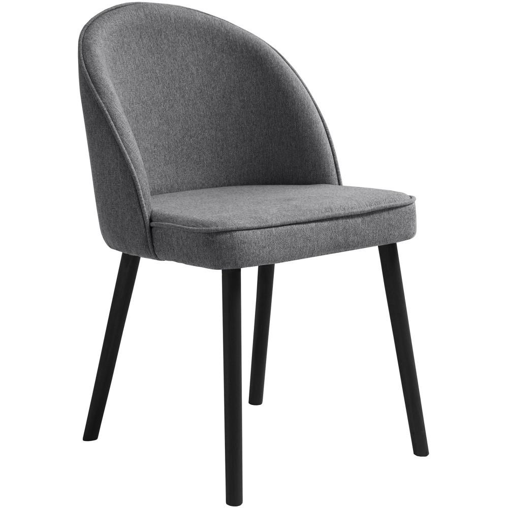 STUHL Luna, Polsterstuhl für das Esszimmer mit schwarzen Holzbeinen, Grau - Schwarz/Grau, Holz (51/87/46cm) - Beautysofa
