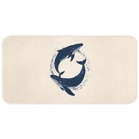 WC-VORLEGER Wale - Spritzer - Kreis - Dunkelblau WC Teppich 120x60 cm - Dunkelblau, Textil (120/1cm) - OnlyWow