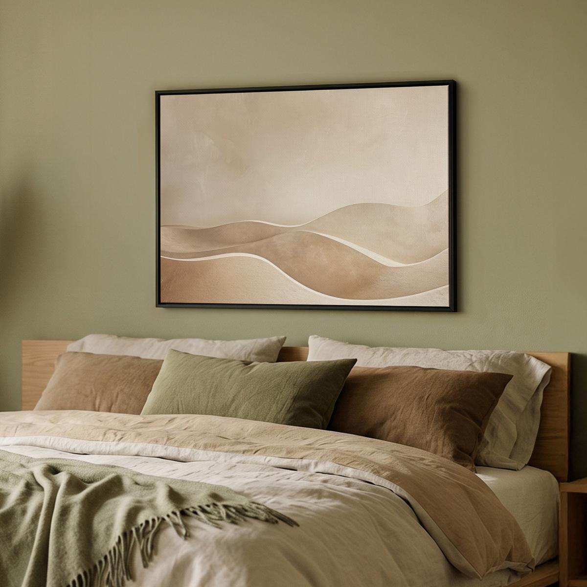 LEINWAND Bilder mit Rahmen - Beige - Natur - Abstrakt - Modern - 70x50 - Beige, Textil (70/50cm) - MuchoWow