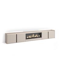 LOWBOARD, Beige, 315/35/50cm, Kamin mit Feuereffekt XXL - Beige, Holzwerkstoff (315/50/35cm) - Skraut Home