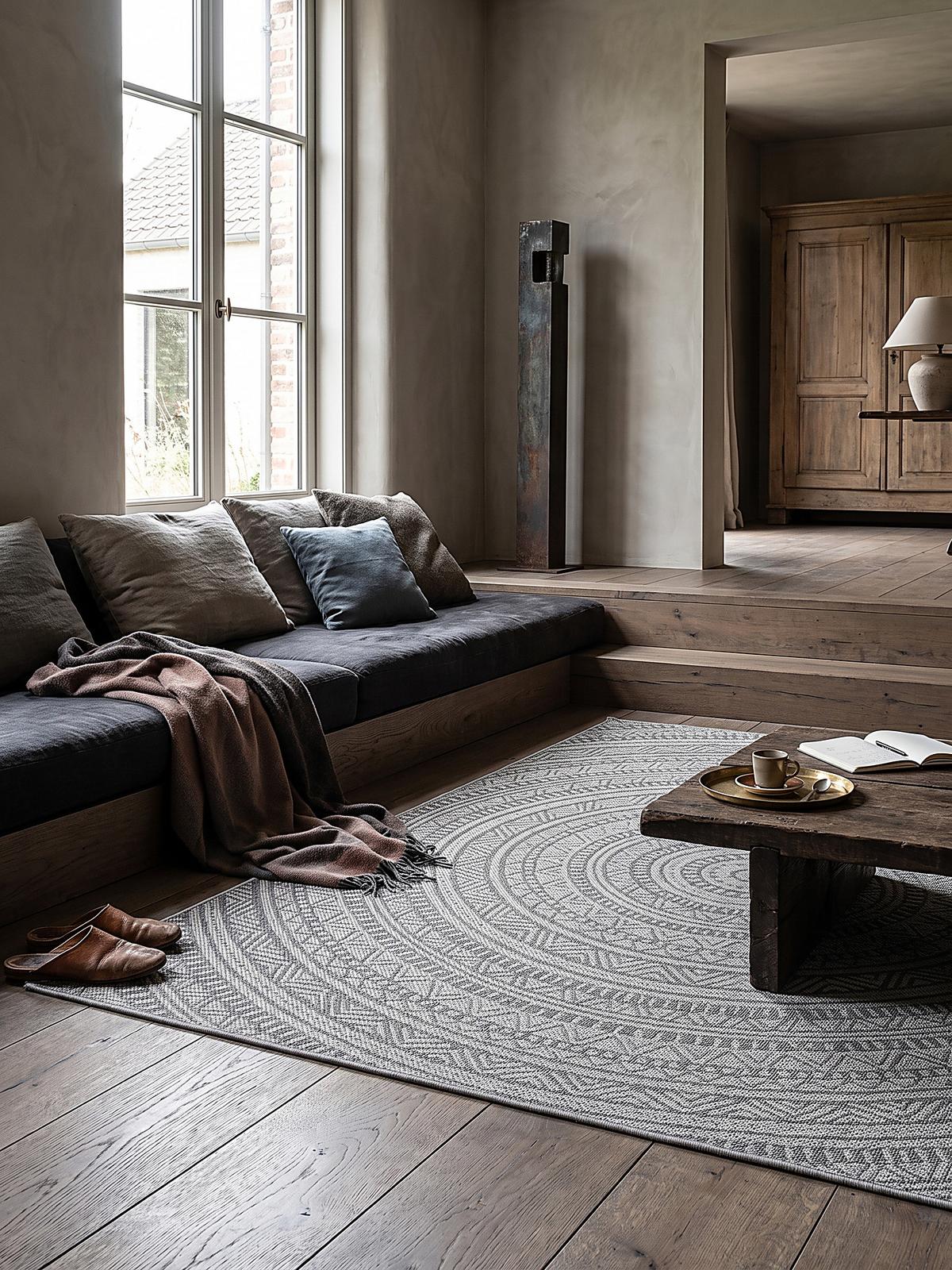 FLACHWEBTEPPICH Orientalisch BORNO Polypropylen Anthrazit 140 x 200 cm - Anthrazit, Textil (140/200cm) - KADIMA DESIGN