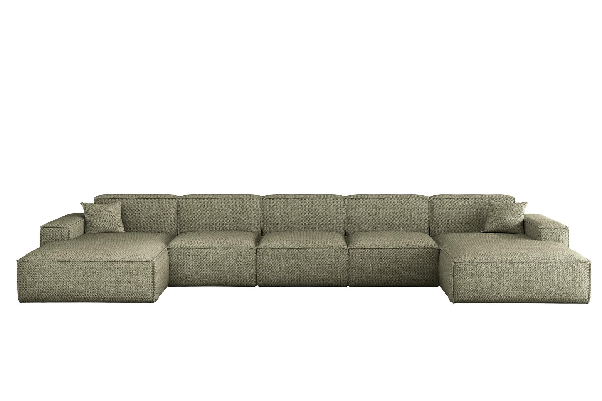 WOHNLANDSCHAFT Celes Premium Xl Artico - Grün, Holzwerkstoff/Textil (462/73/165cm) - Fun Möbel