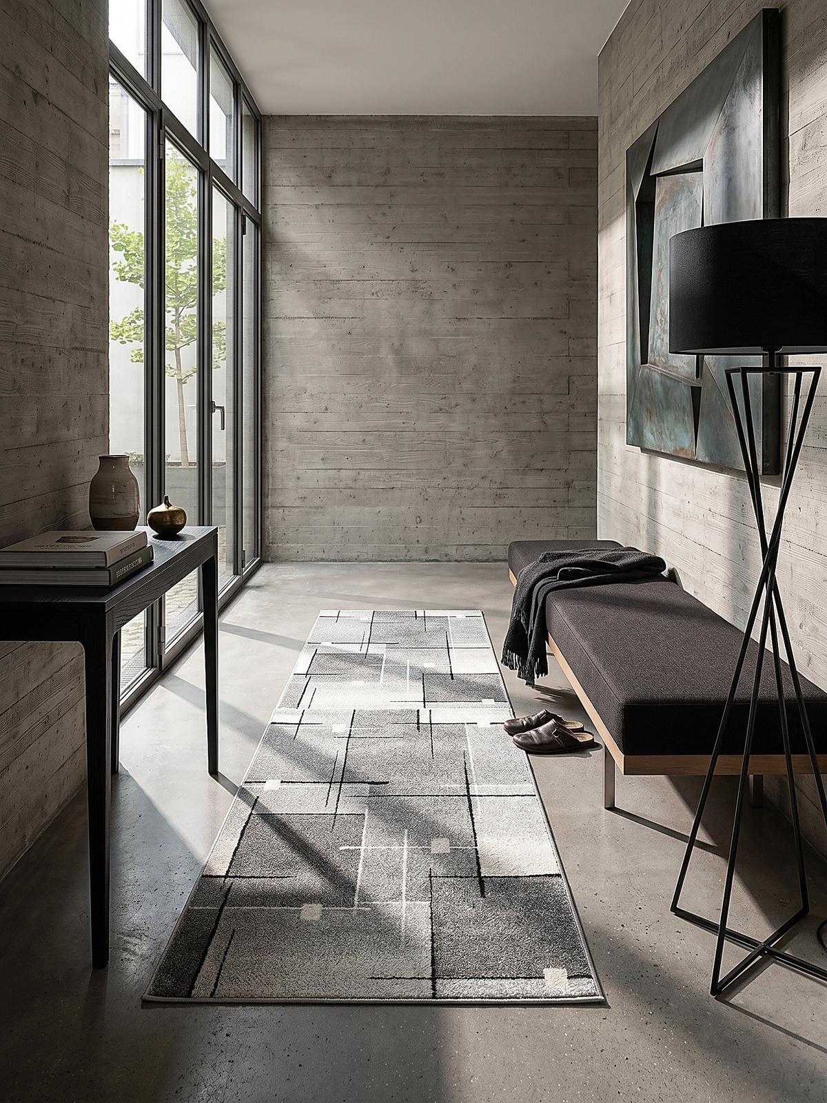 TEPPICH Niederflor Patchwork THUR Polypropylen Grau 80 x 140 cm - Grau, Textil (80/140cm) - KADIMA DESIGN
