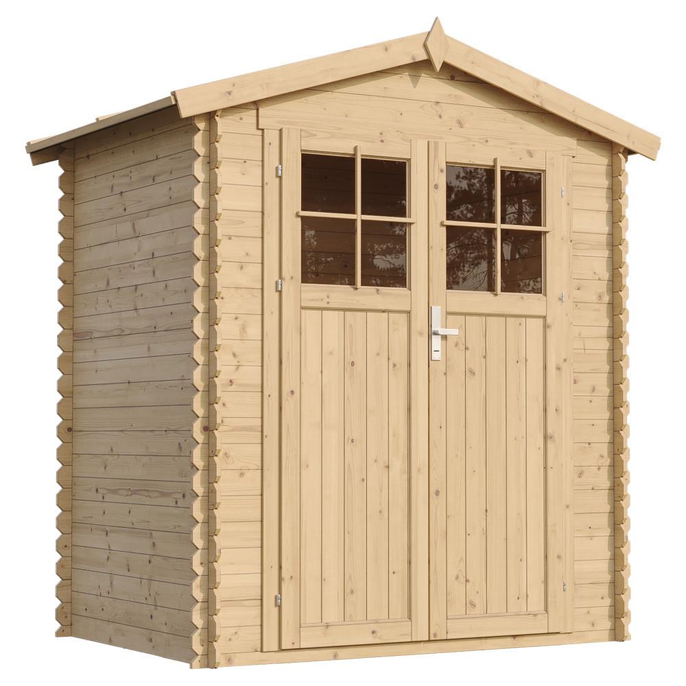 HOLZHAUS GARTENHAUS M367F+M367G - mit imprägniertem BodenB196xL136xH218 cm/ 1.98 m2 - Beige, Holz (180/224/136cm) - Timbela